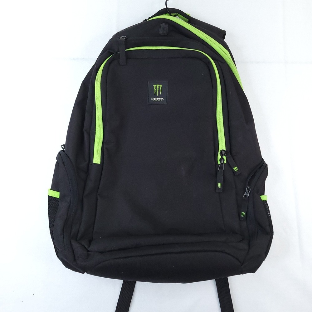 Official Monster Energy Black Promo Padded Backpack with Zippers Pockets Laptop
